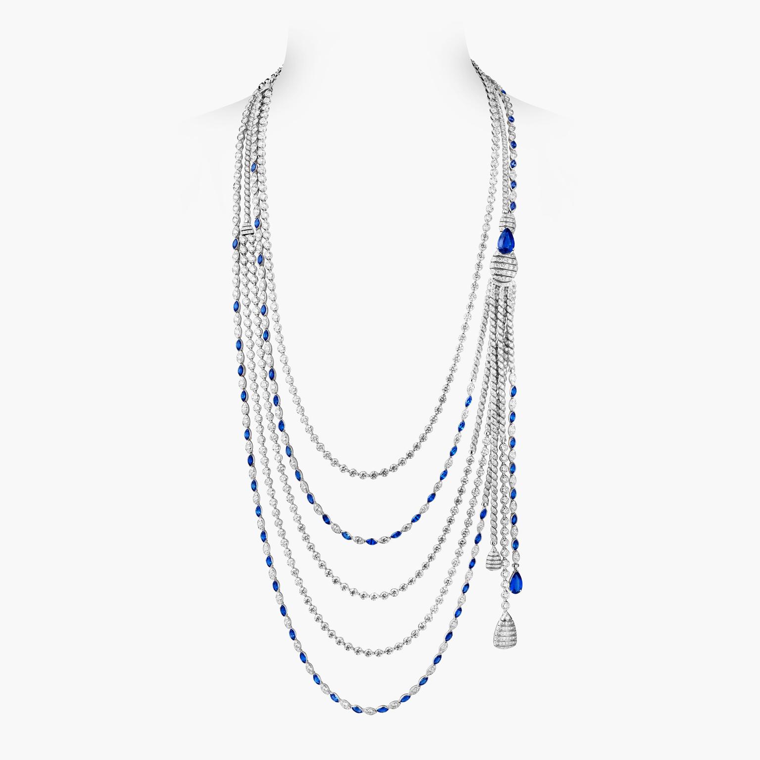 Chanel Flying Cloud Sapphire Stripes necklace 