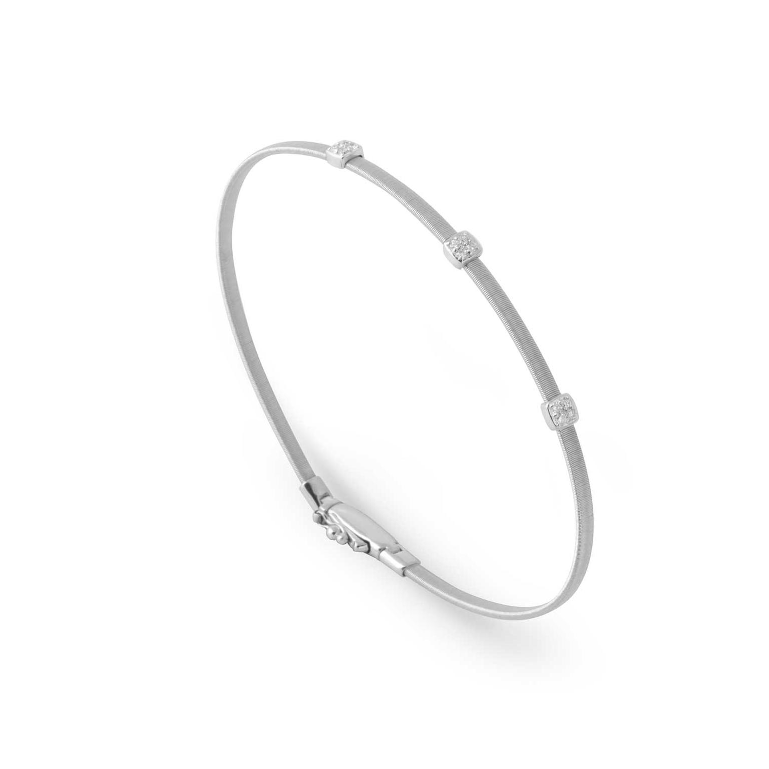 Marco Bicego Masai Three Station diamond bracelet in white gold