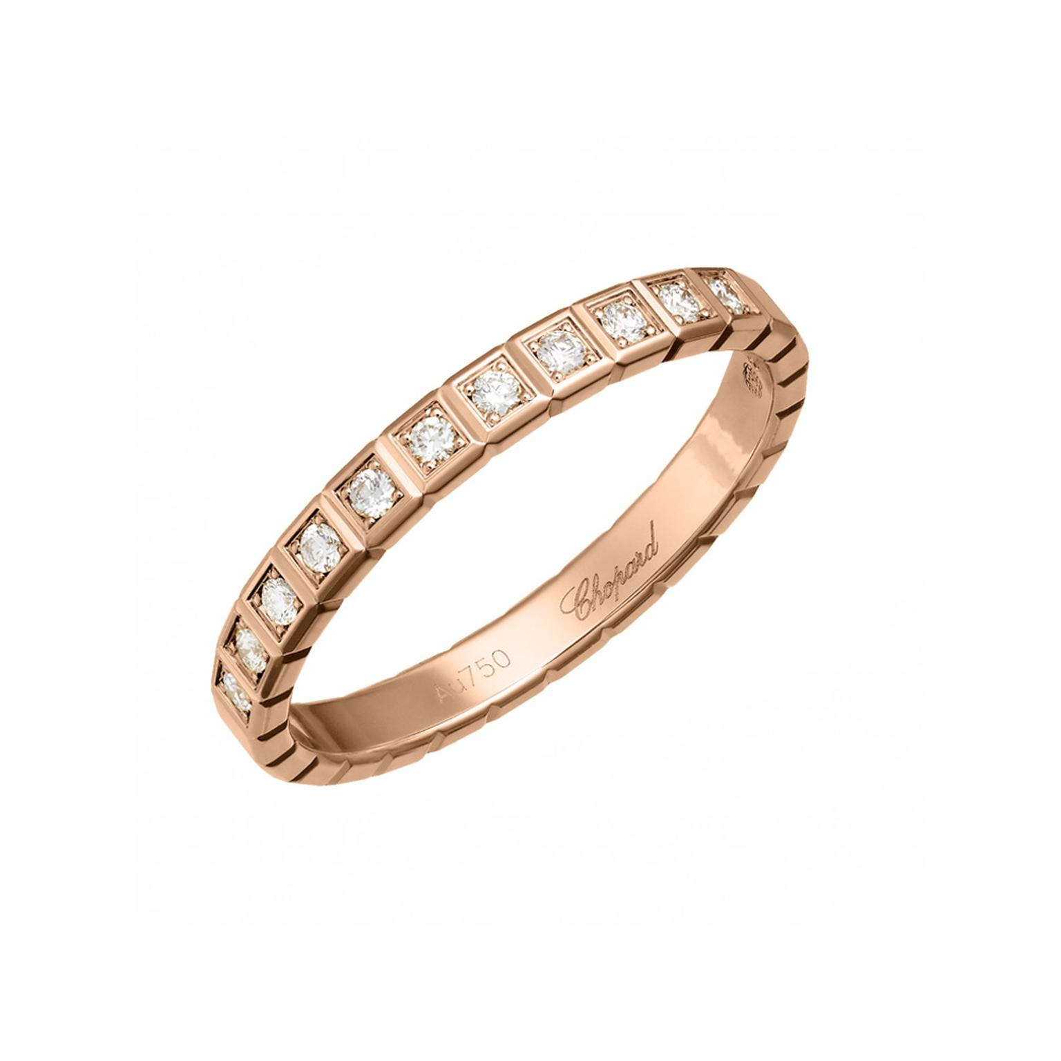 Chopard rose gold and diamond wedding band