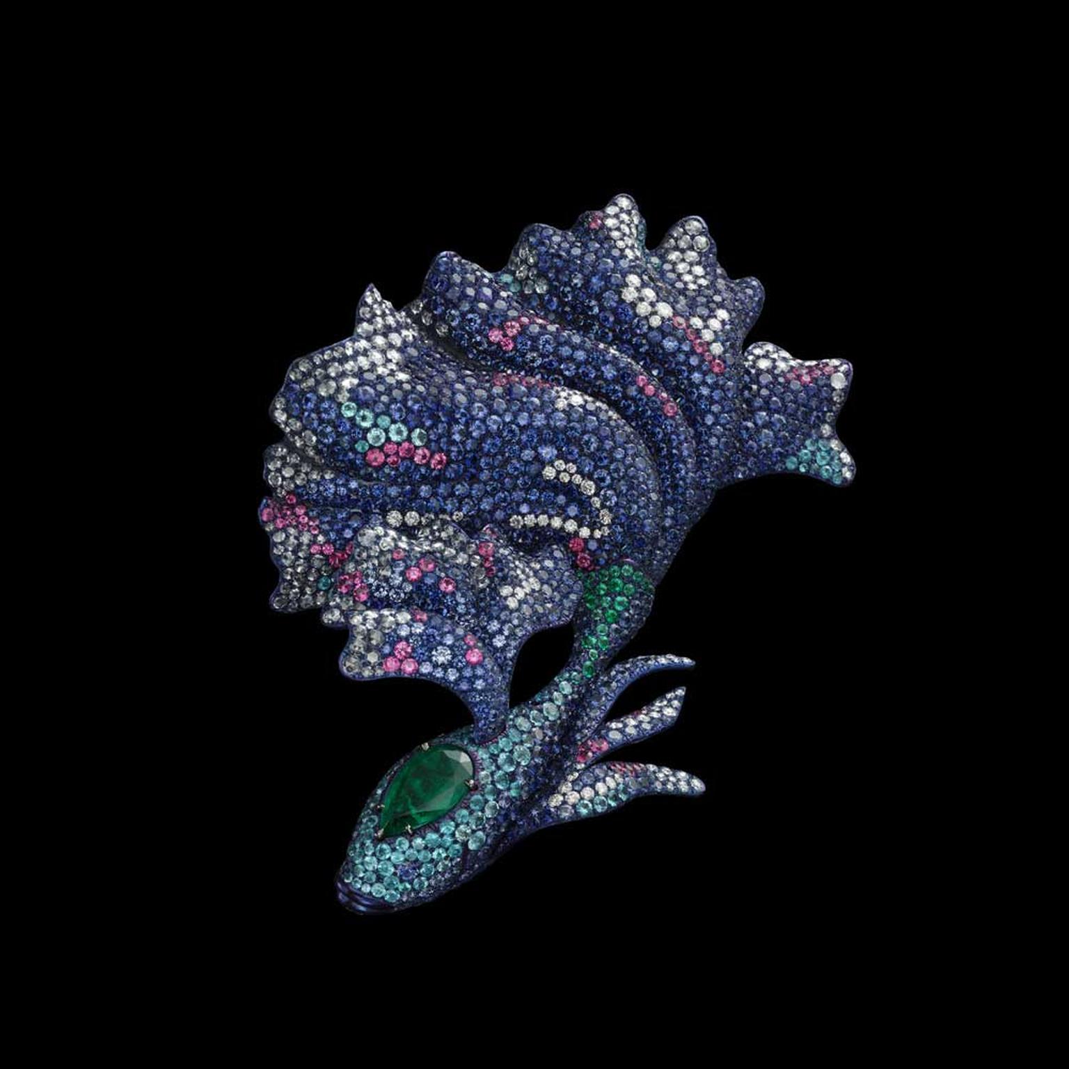 Carnet Sapphire Swim brooch