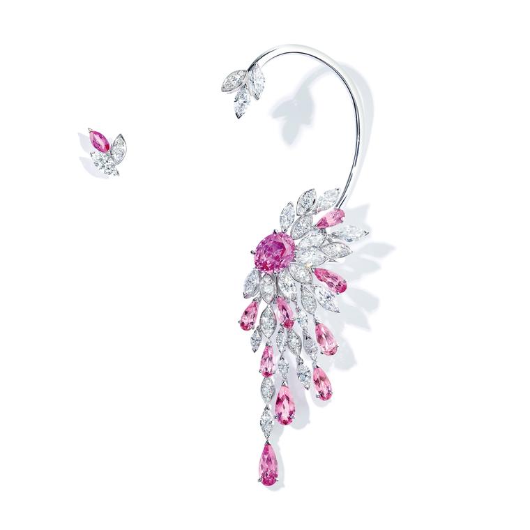 Sunny Side of Life sapphire, tourmaline and diamond ear cuff and stud