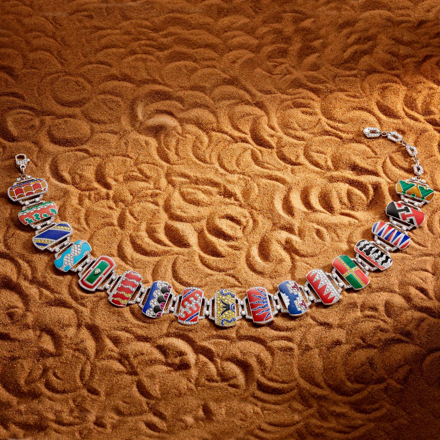 Bulgari Festa Palio stone marquetry high jewellery necklace