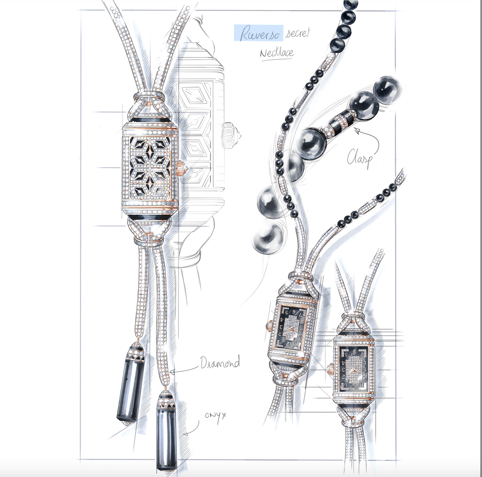 The Reverso Secret necklace by Jaeger-LeCoultre Sketch