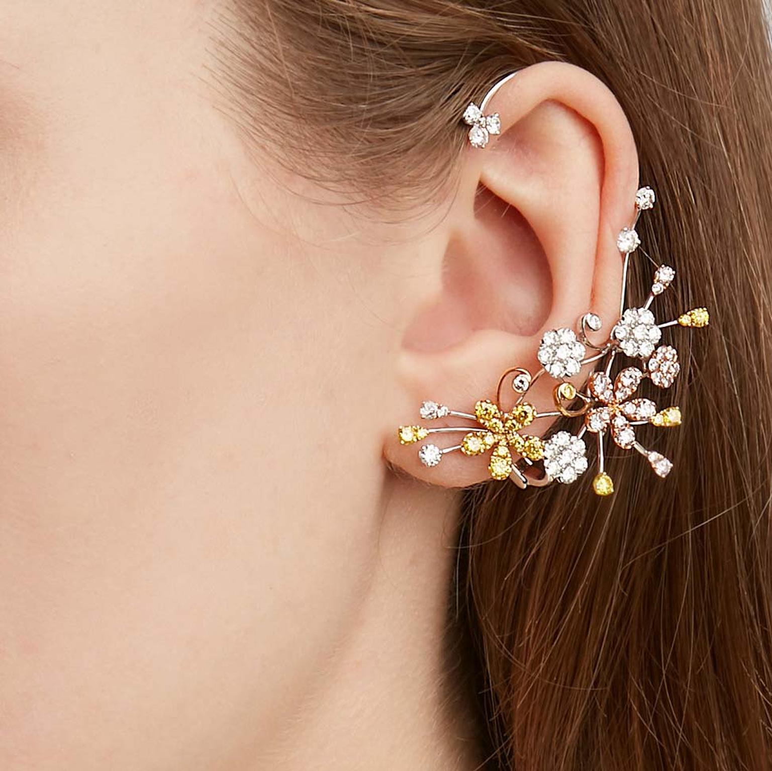 David Morris Cherry Blossom ear cuff