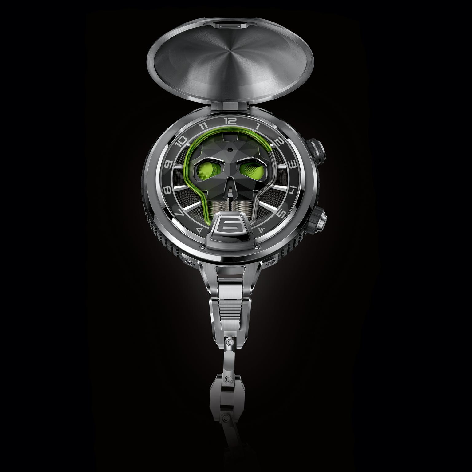 HYT Skull Pocket watch - open