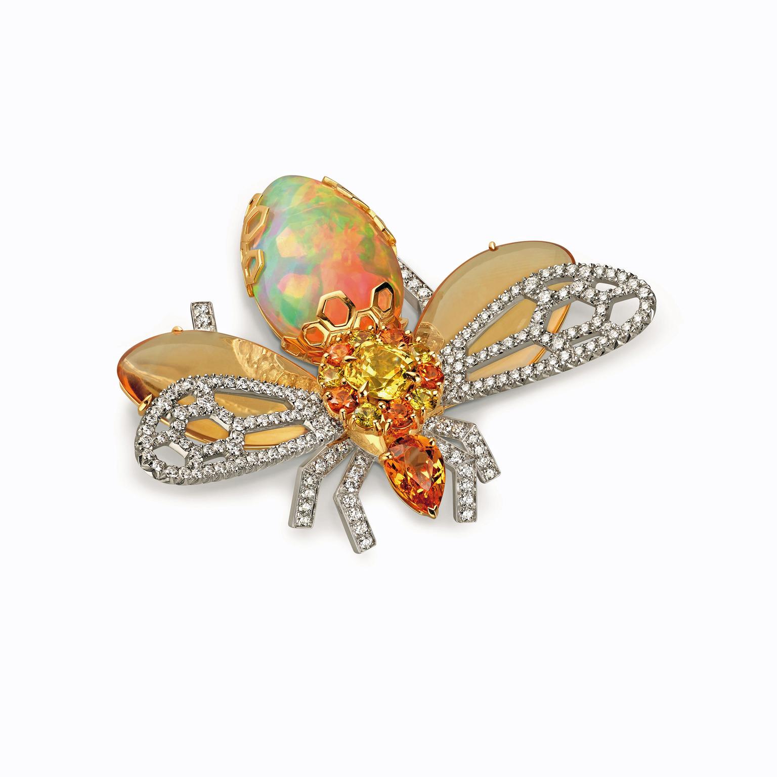 Chaumet Abeille white opal brooch