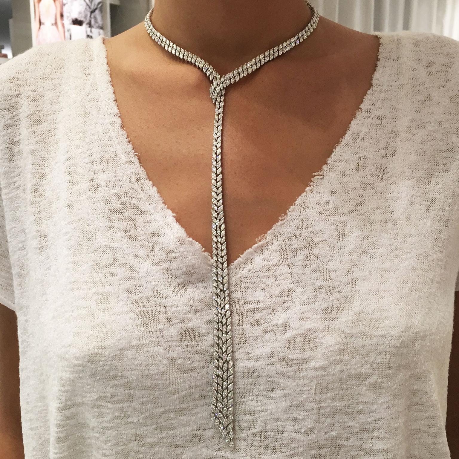 Valerie Messika Man Ray Tie diamond necklace