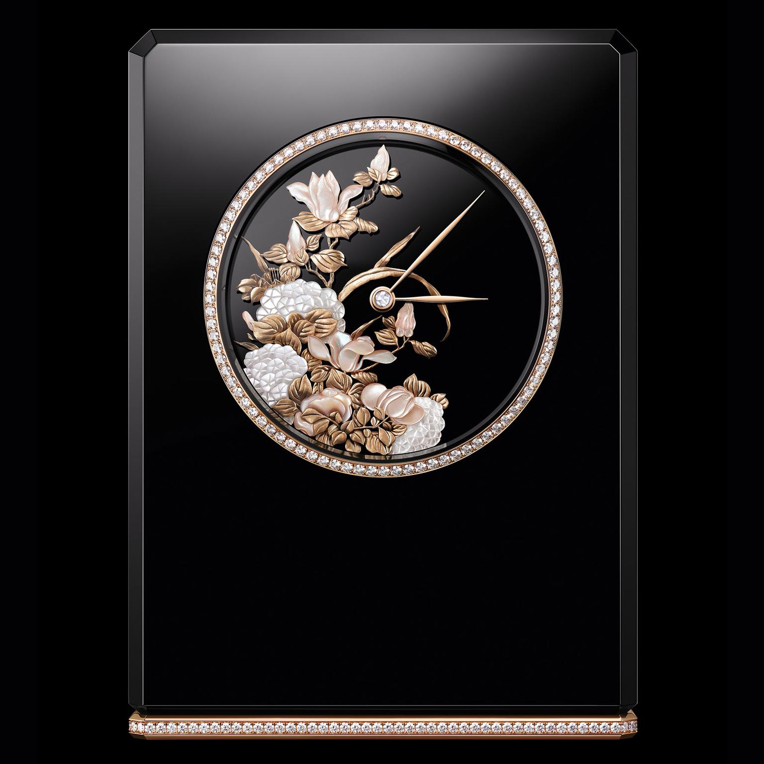 Mademoiselle Privé Coromandel Glyptic table clock, Chanel