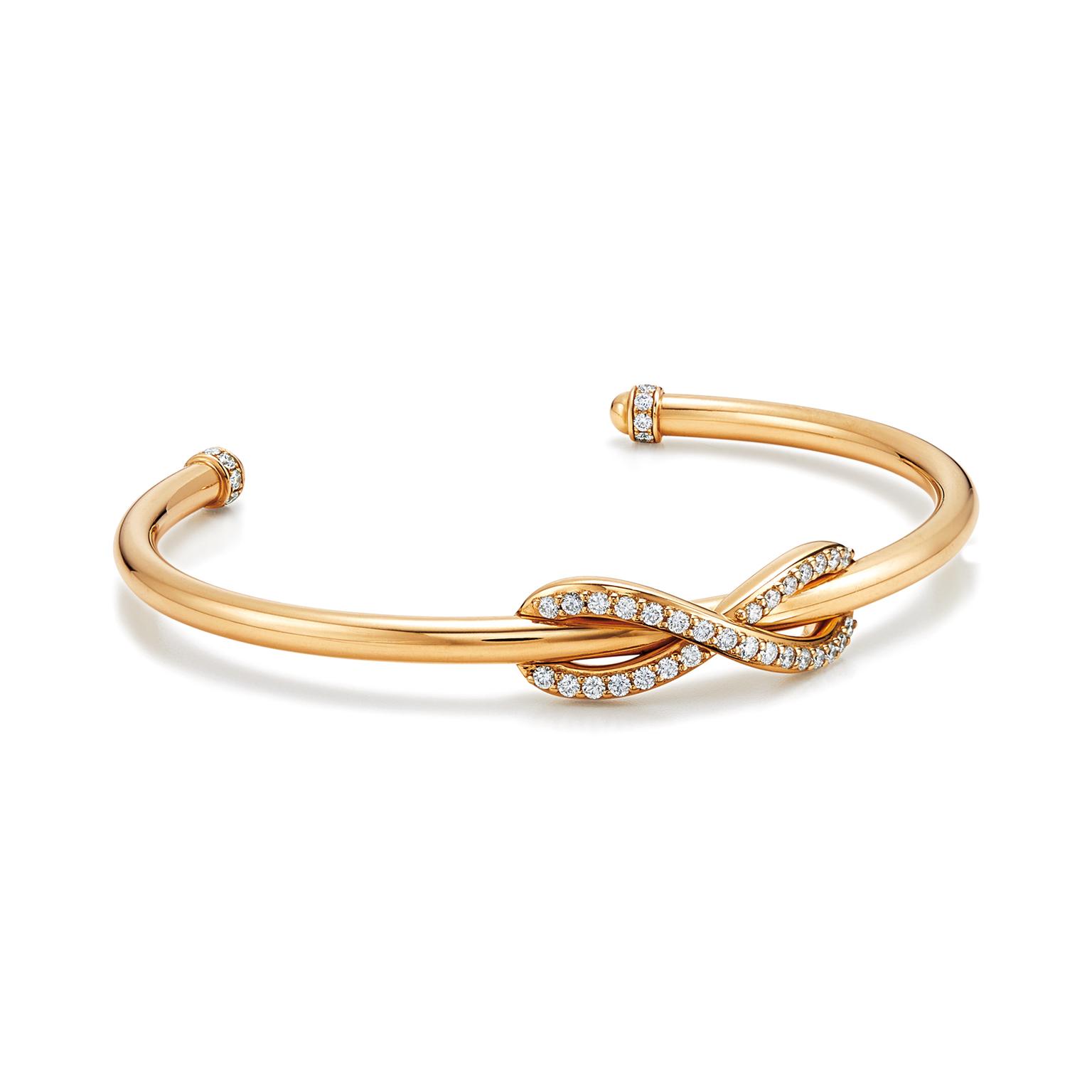 Tiffany gold and diamond Infinity cuff 