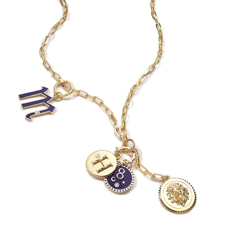 Heba necklace with links, charms and medallions