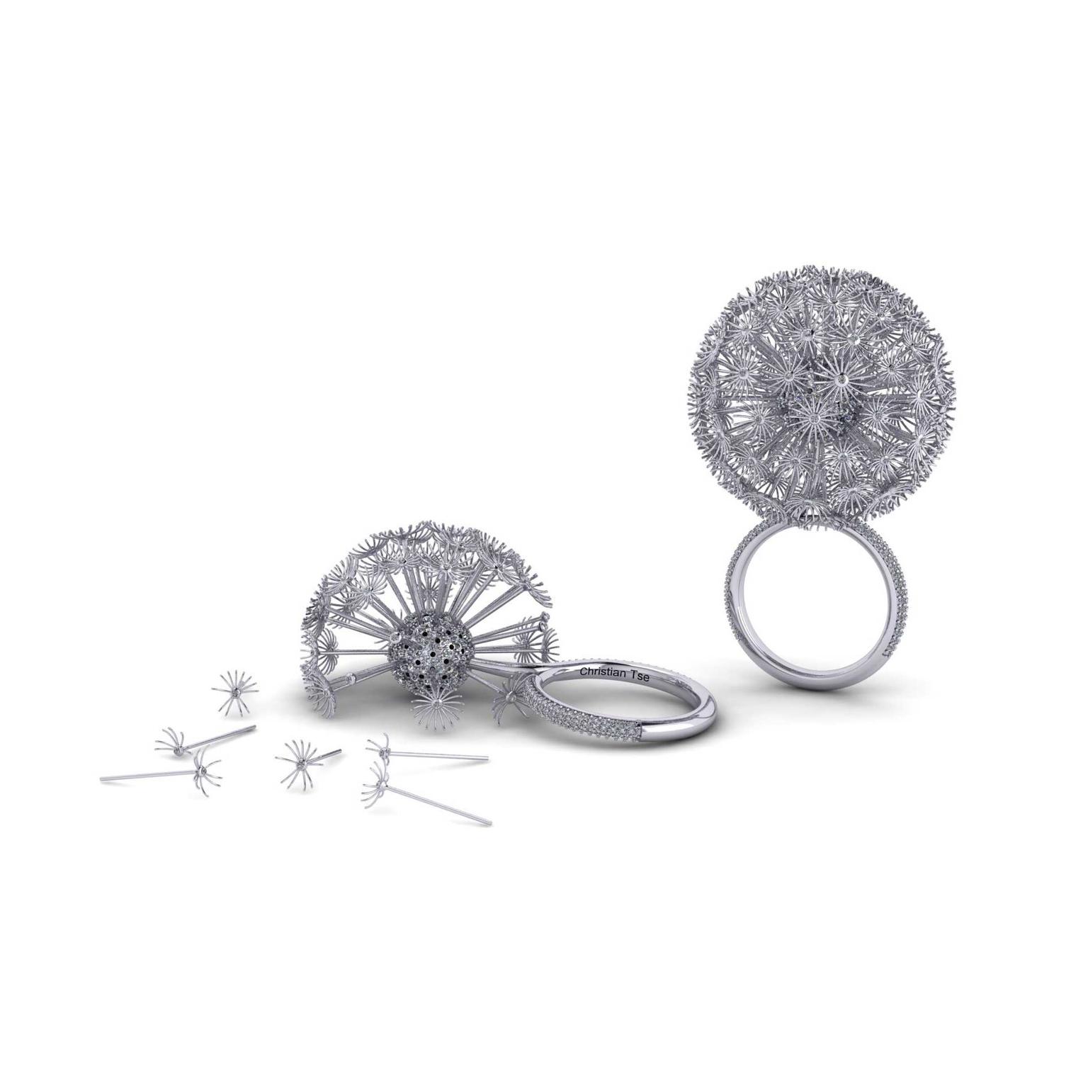 Christian Tse Dandelion platinum ring