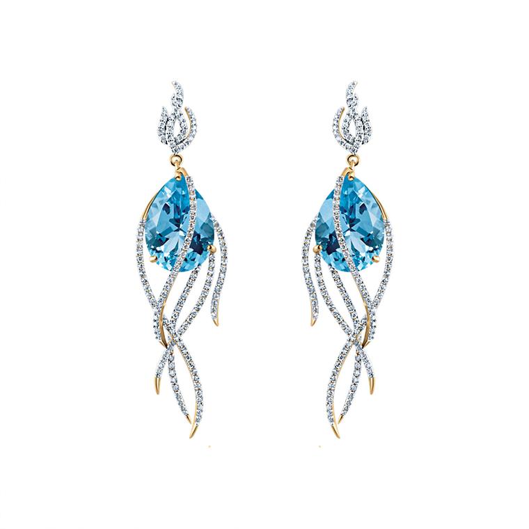 Arya Esha topaz and diamond earrings
