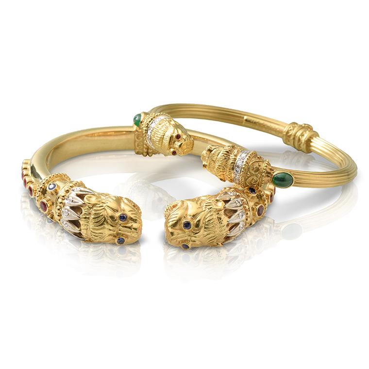  Lion head Byzantine bangles by Lalaounis
