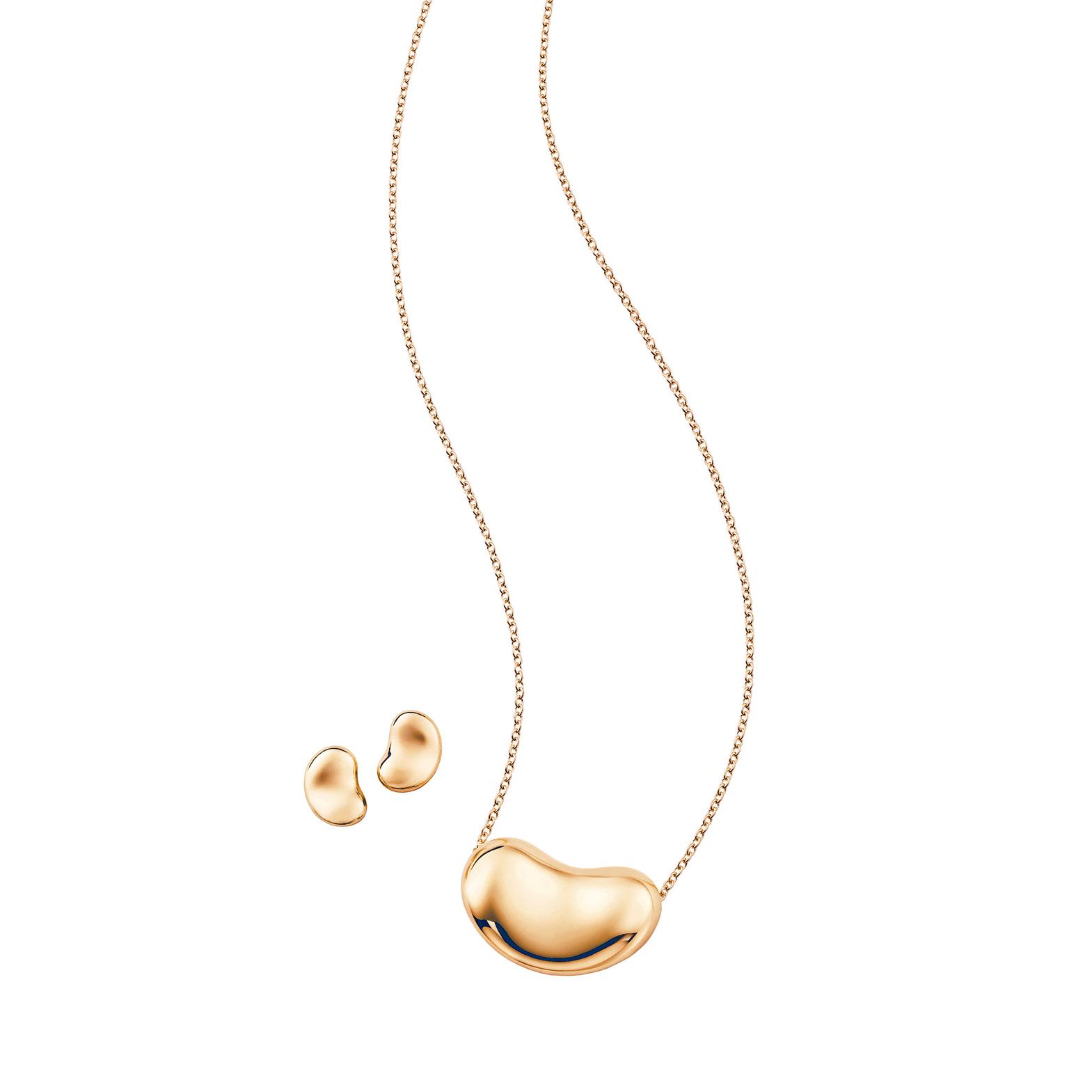 Elsa Peretti gold Bean pendant necklace | Tiffany & Co ...