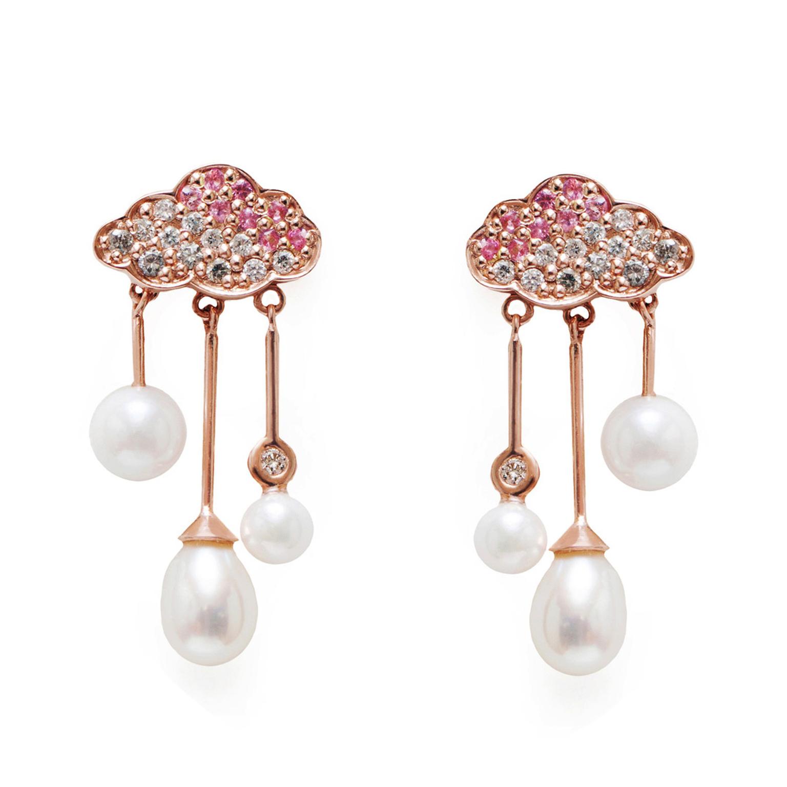 Emily Richardson Cloud Raindrop pearl earrings