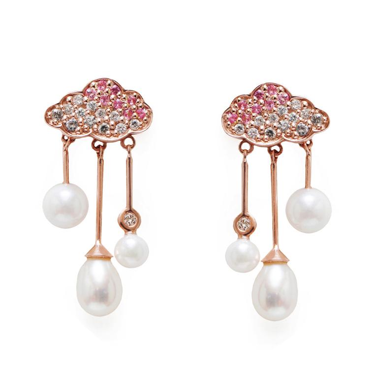 Cloud Raindrop pearl earrings
