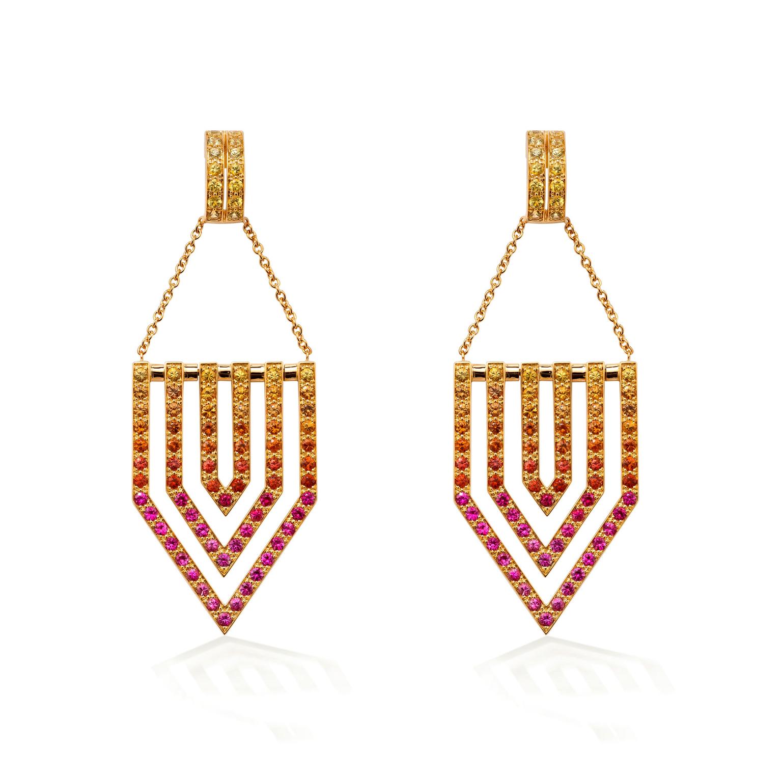 Robinson Pelham multicolour sapphire earrings