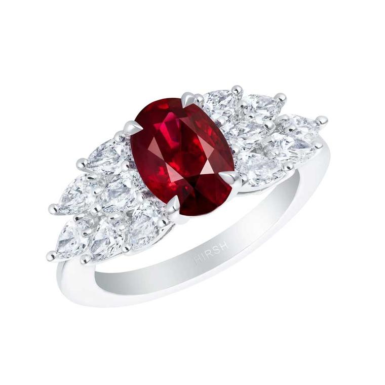 Hirsh Pegasus Ruby and platinum ring