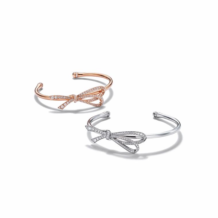 Tiffany Bow cuffs in rose and white gold