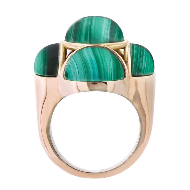 Garaude Byzantium malachite cocktail ring