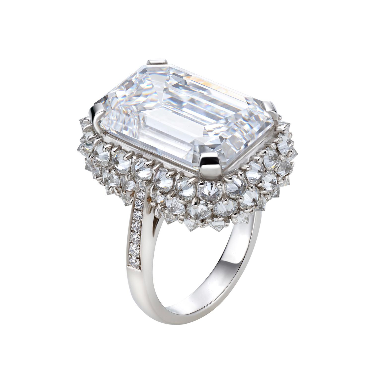 Bulgari Festa Storm emerald-cut diamond ring