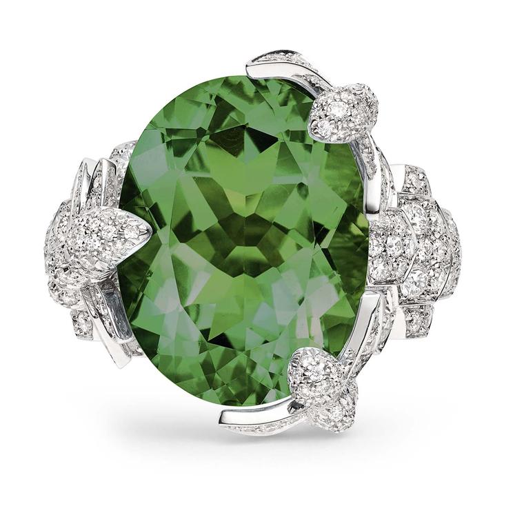Engagement ring with tourmaline and diamonds from Chaumet