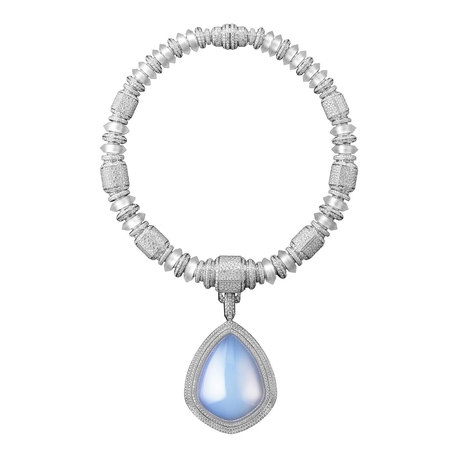 Boucheron Necklace Goutte de Ciel - aerogel, diamonds, rock crystal copy