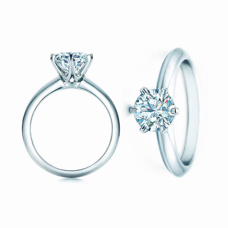 Tiffany setting diamond engagement ring