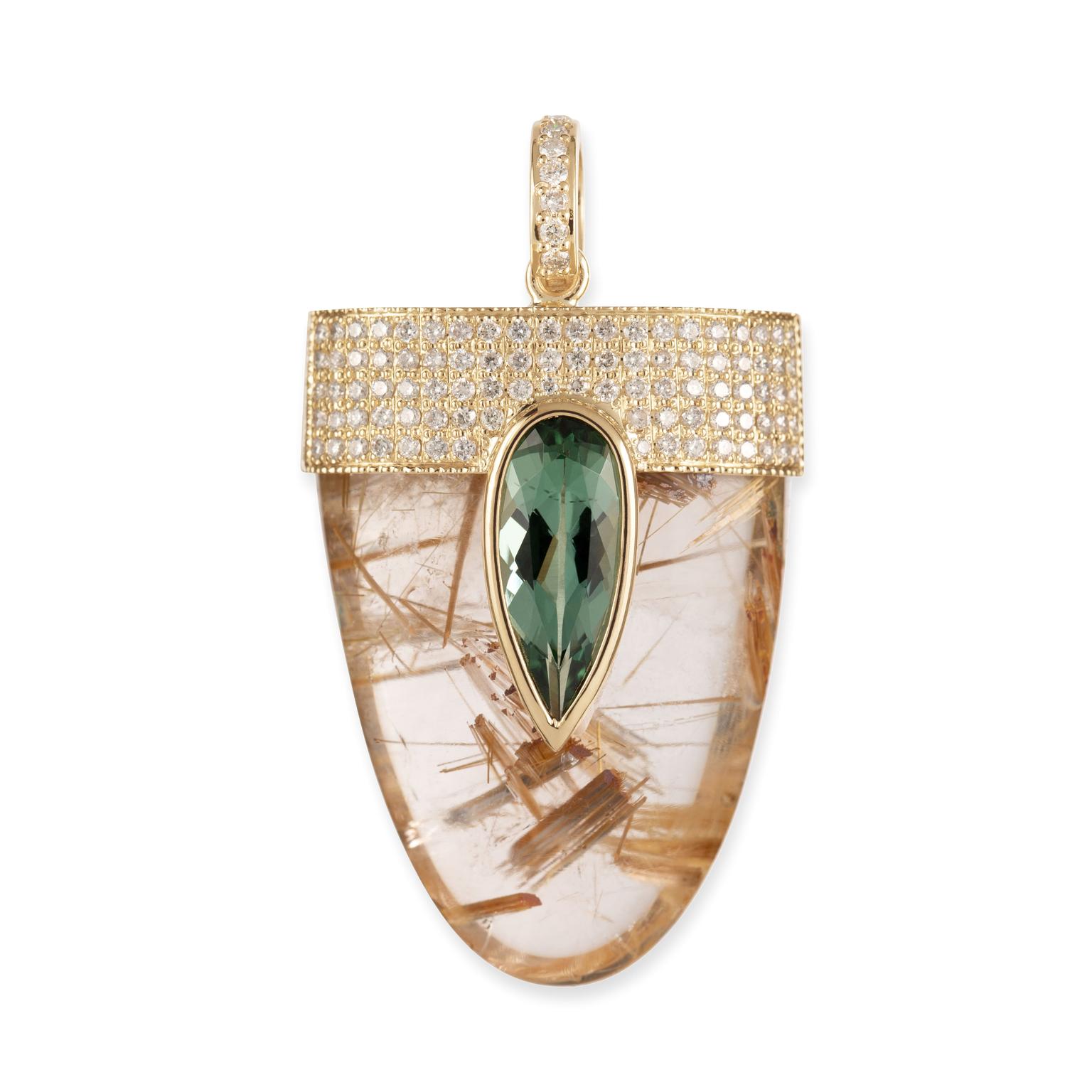Rutilated crystal cham by Jacquie Aiche 