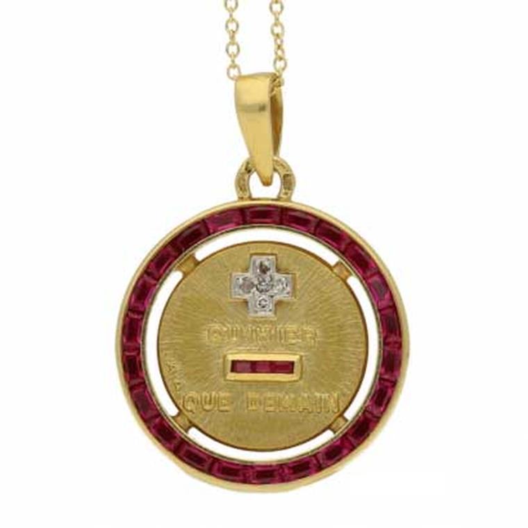 Berganza pendant with diamonds and synthetic rubies