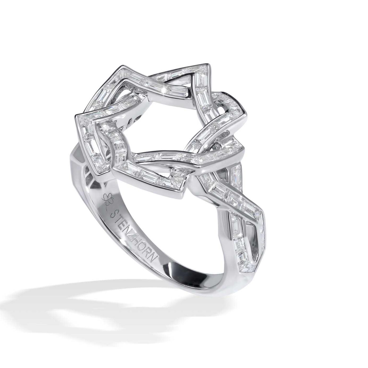 Stenzhorn Secret Circles ring baguette diamonds white gold