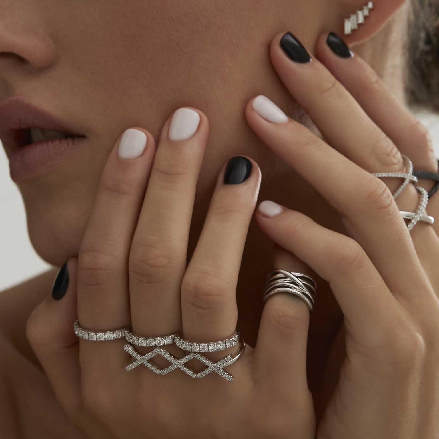 Alinka Fine Jewellery White Nights mixed rings