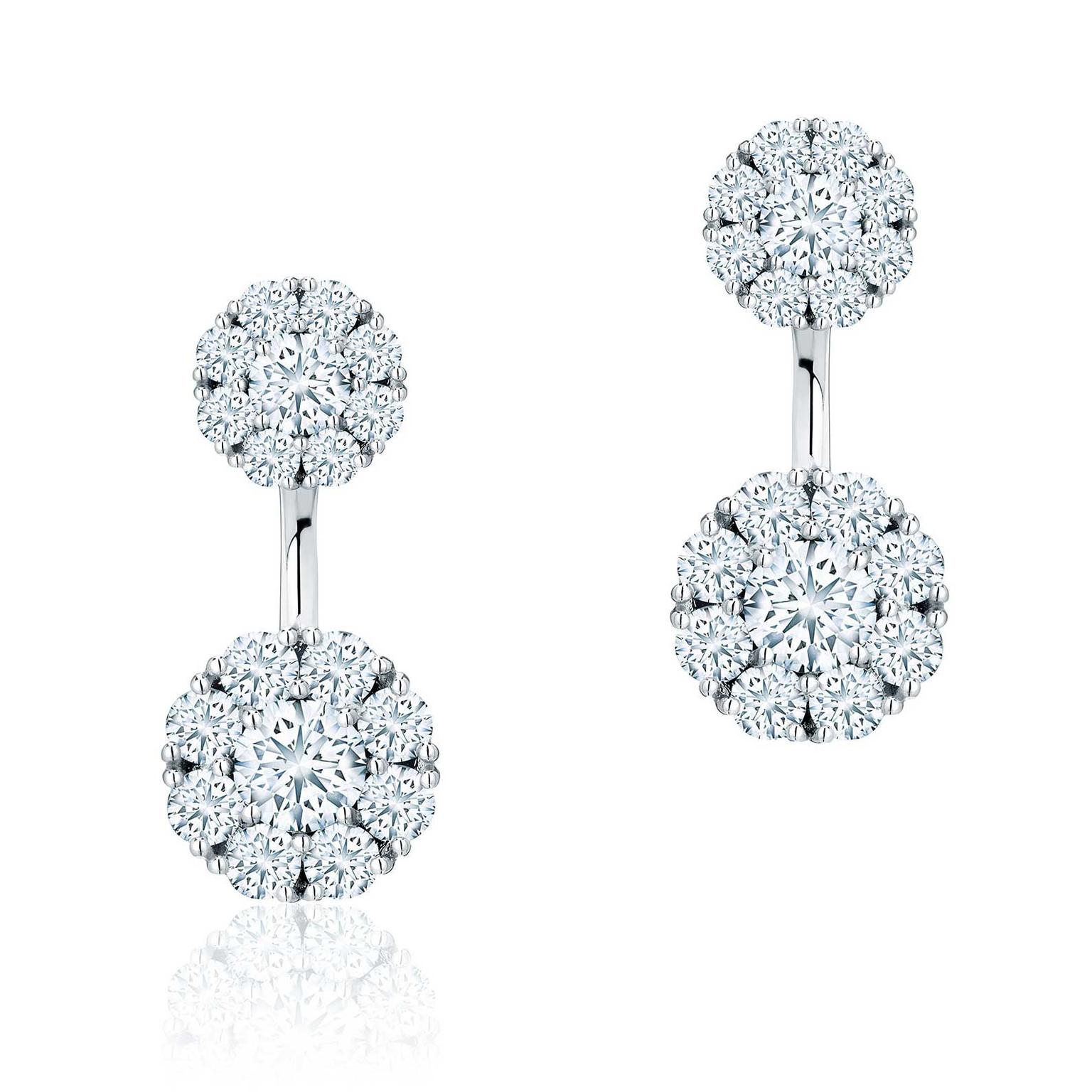 Birks Snowflake round diamond jacket earrings as worn by Meghan Markle Price £5250