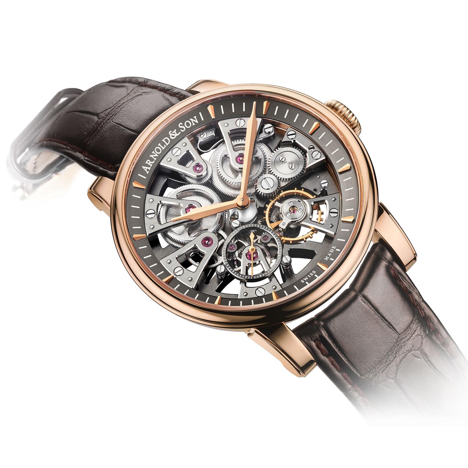 Arnold & Son Nebula red gold watch