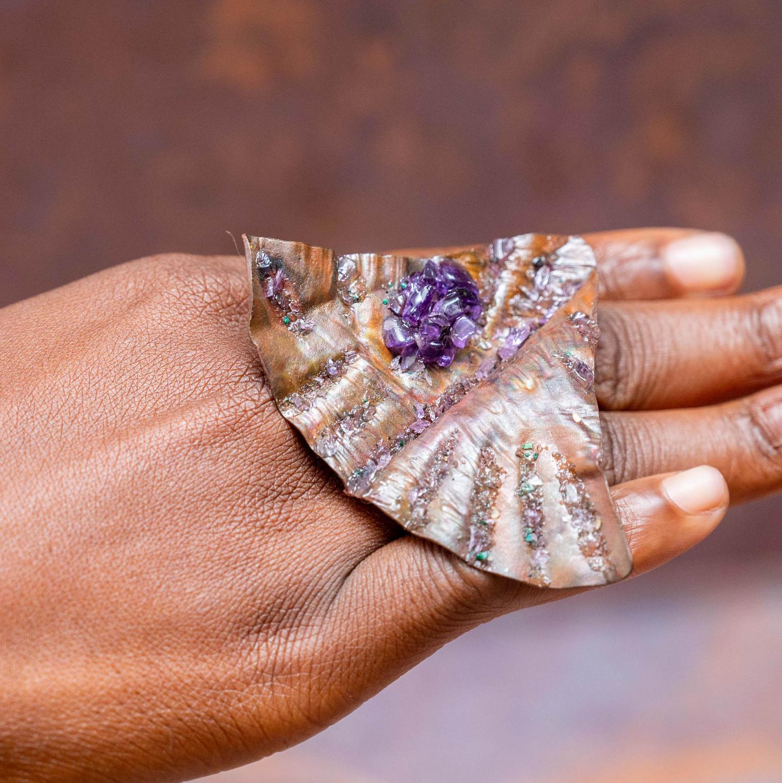 A ring made by a student of Nsanshi Art