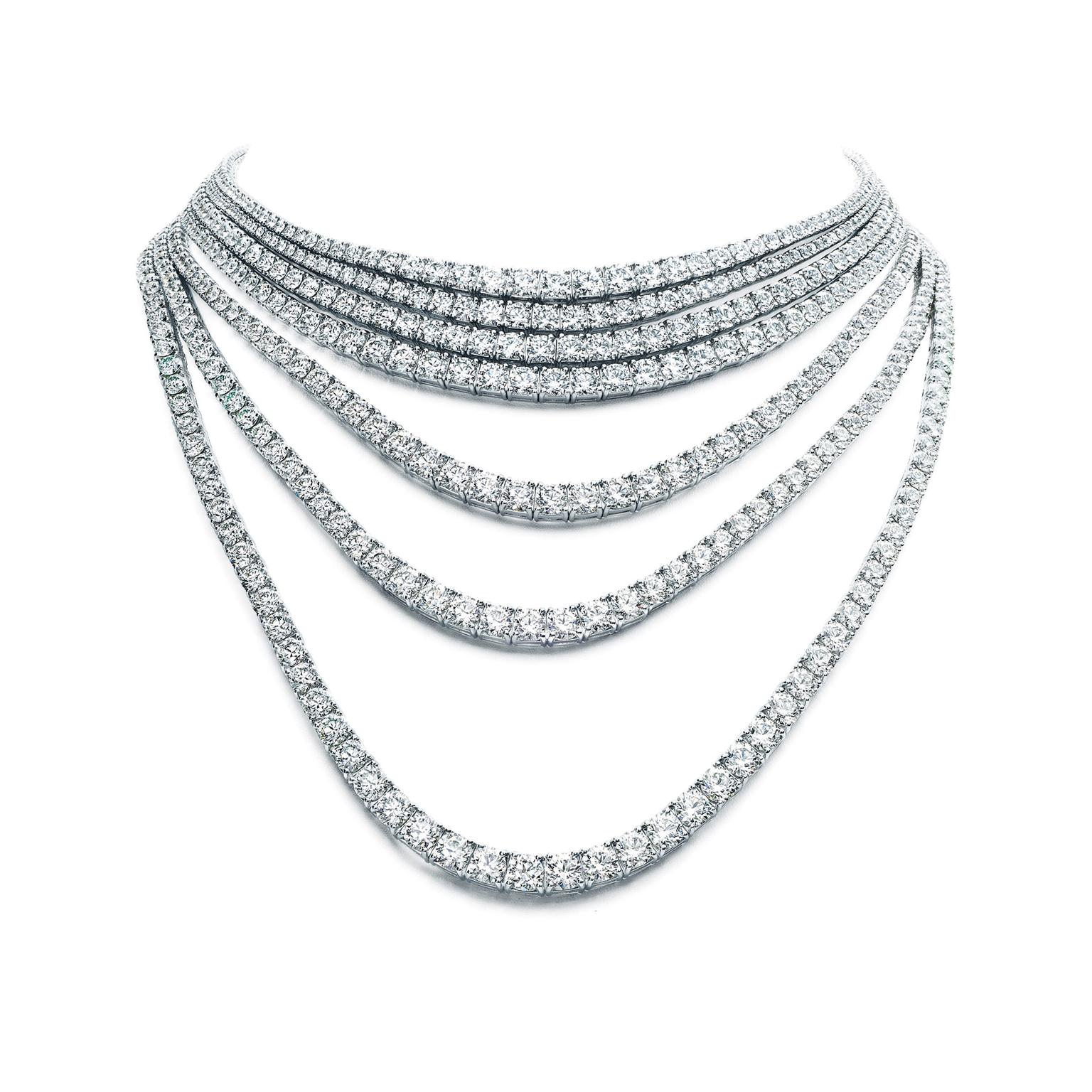 Masterpieces convertible seven strand diamond necklace, Tiffany & Co.