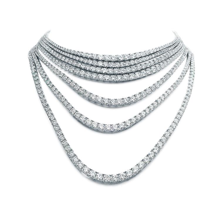 Masterpieces convertible seven strand diamond necklace