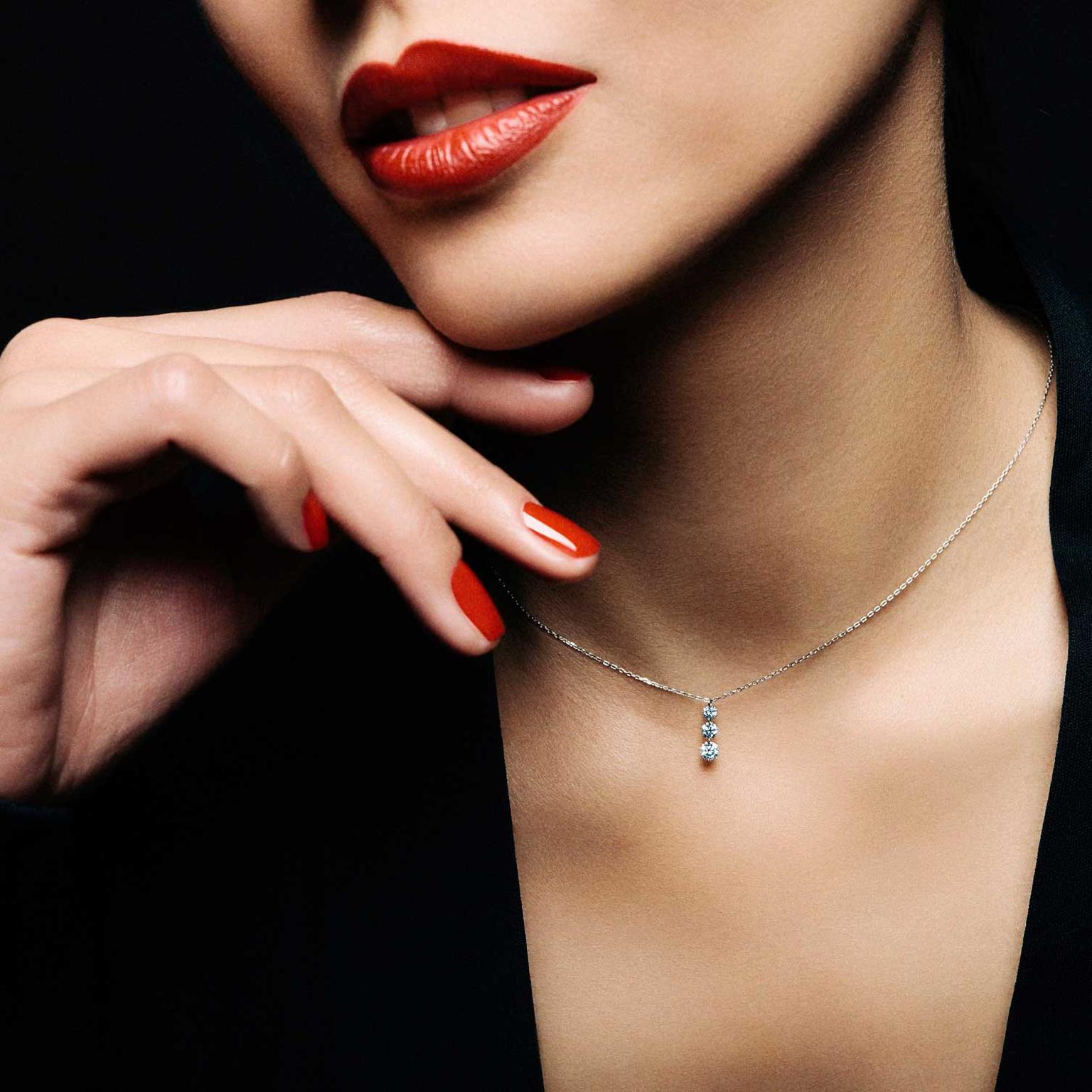 La Brune & La Blonde 360° Trio necklace with brilliant-cut diamonds