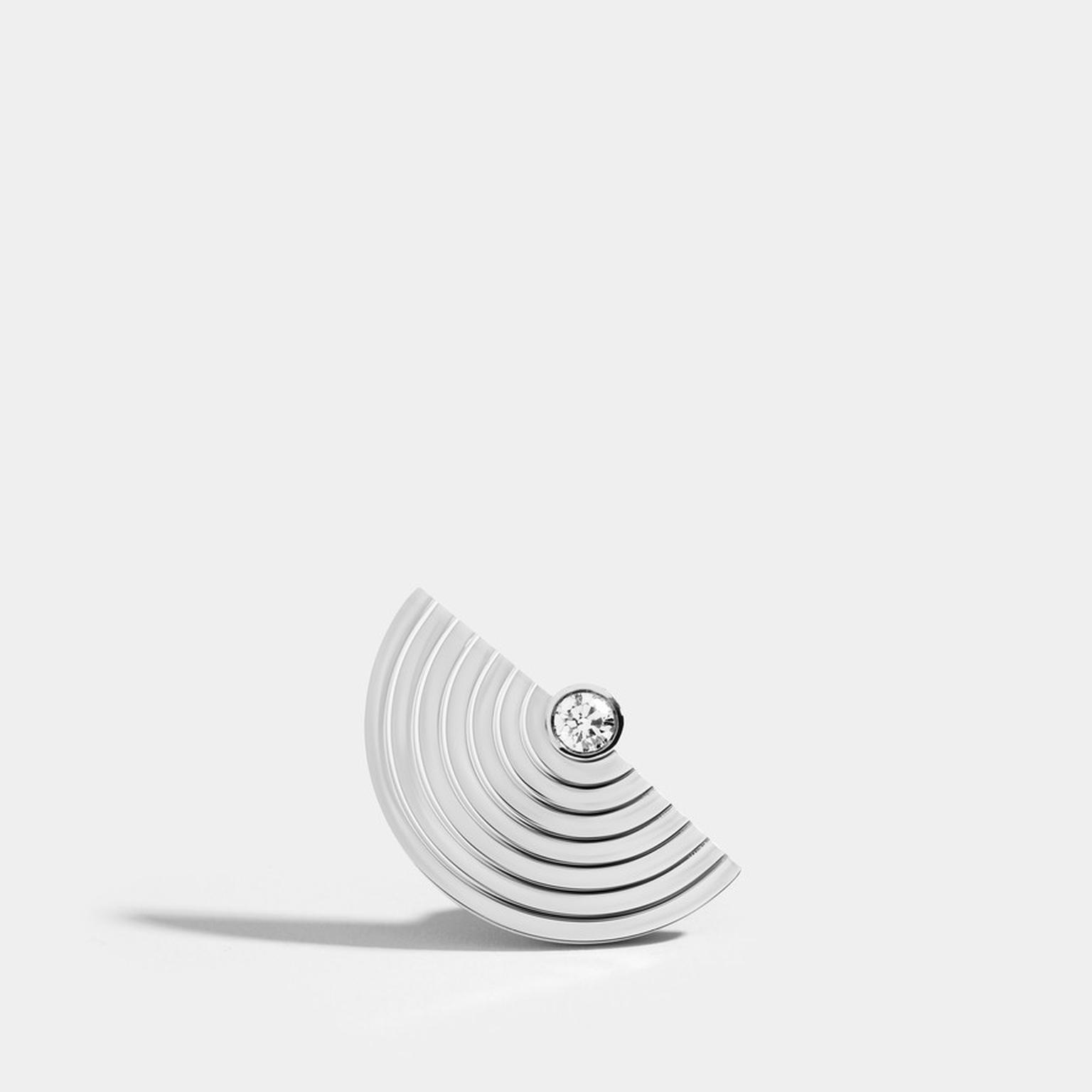 JEM Boucle d oreille Via en or blanc et diamant de synthese 2