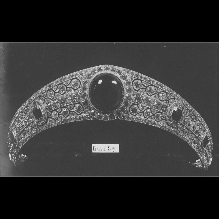 Boucheron archive image of Princess Eugenie Greville emerald tiara