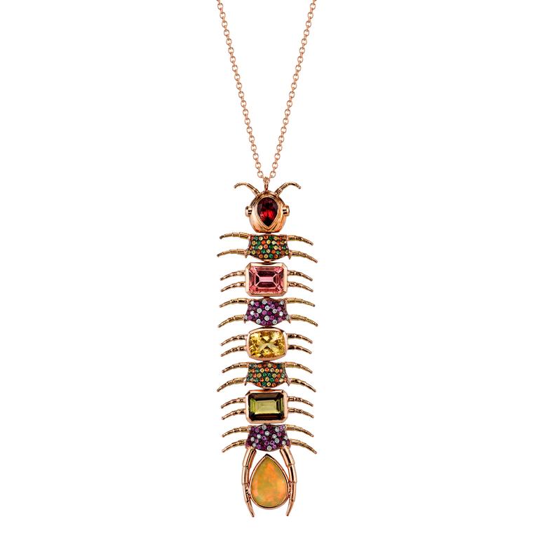 Daniela Villegas Empress technicolor gemstones and diamond necklace