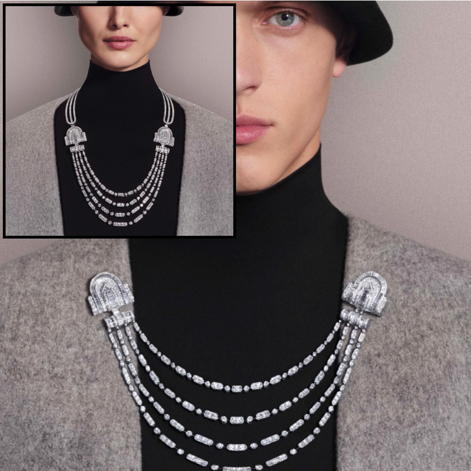 Like a Queen Frosty White necklace and drappé by Boucheron
