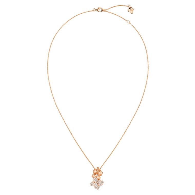 Chaumet Hortensia Astres d’or brushed rose gold and diamond pendant