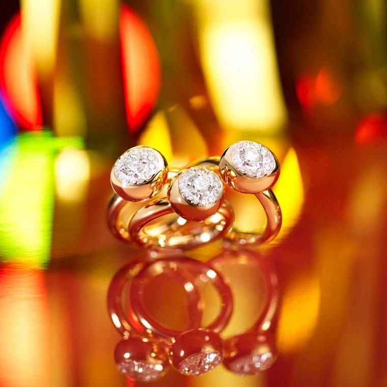 Pomellato Nuvola Fairmined rose gold diamond rings three sizes