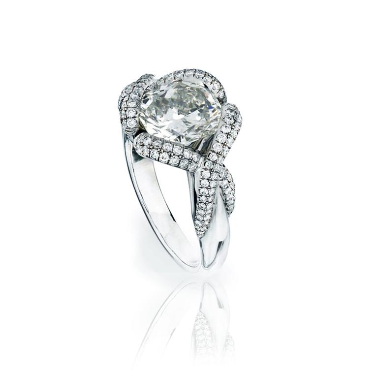 SRW Baroness Engagement Ring with a 2.47ct cushion cut diamond