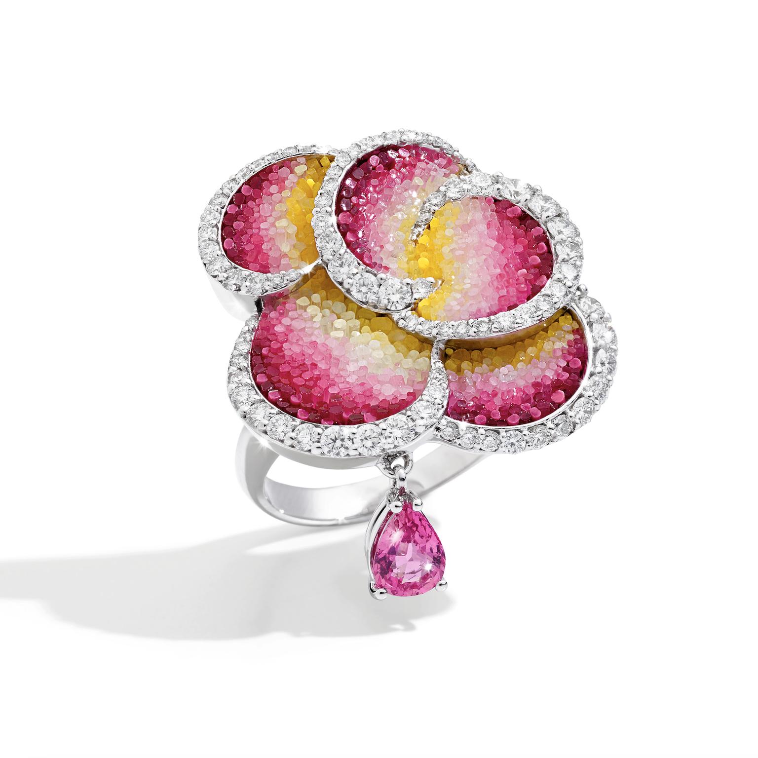 Pink Gioia Rose Carpet ring by Sicis