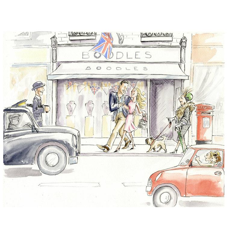 Sketch of the newly remodelled Boodles boutique on Bond Street