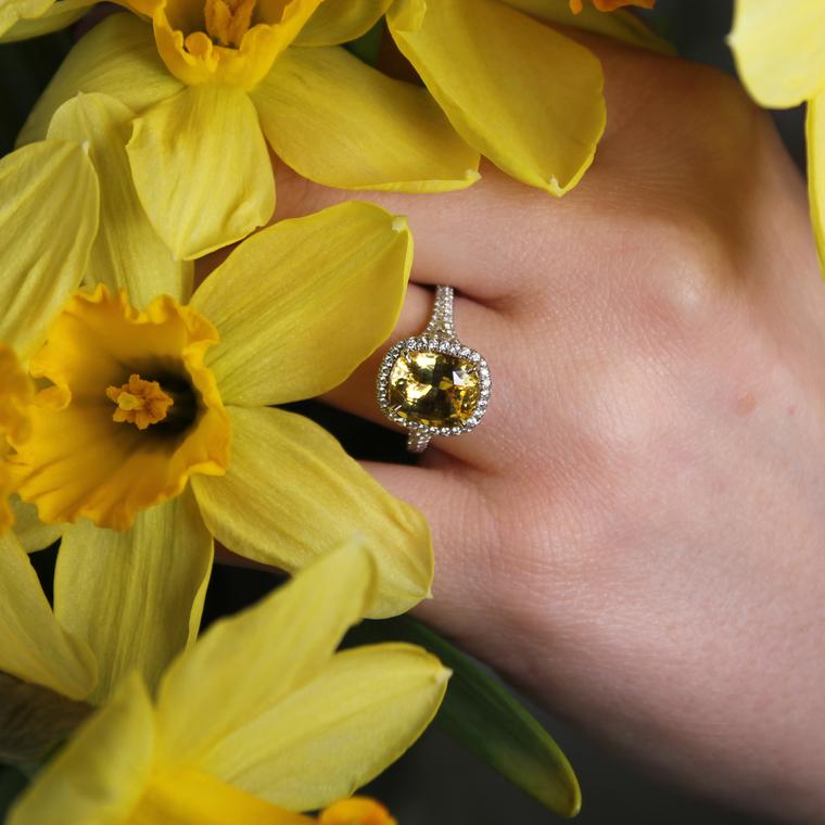 Tiffany yellow sapphire engagement ring