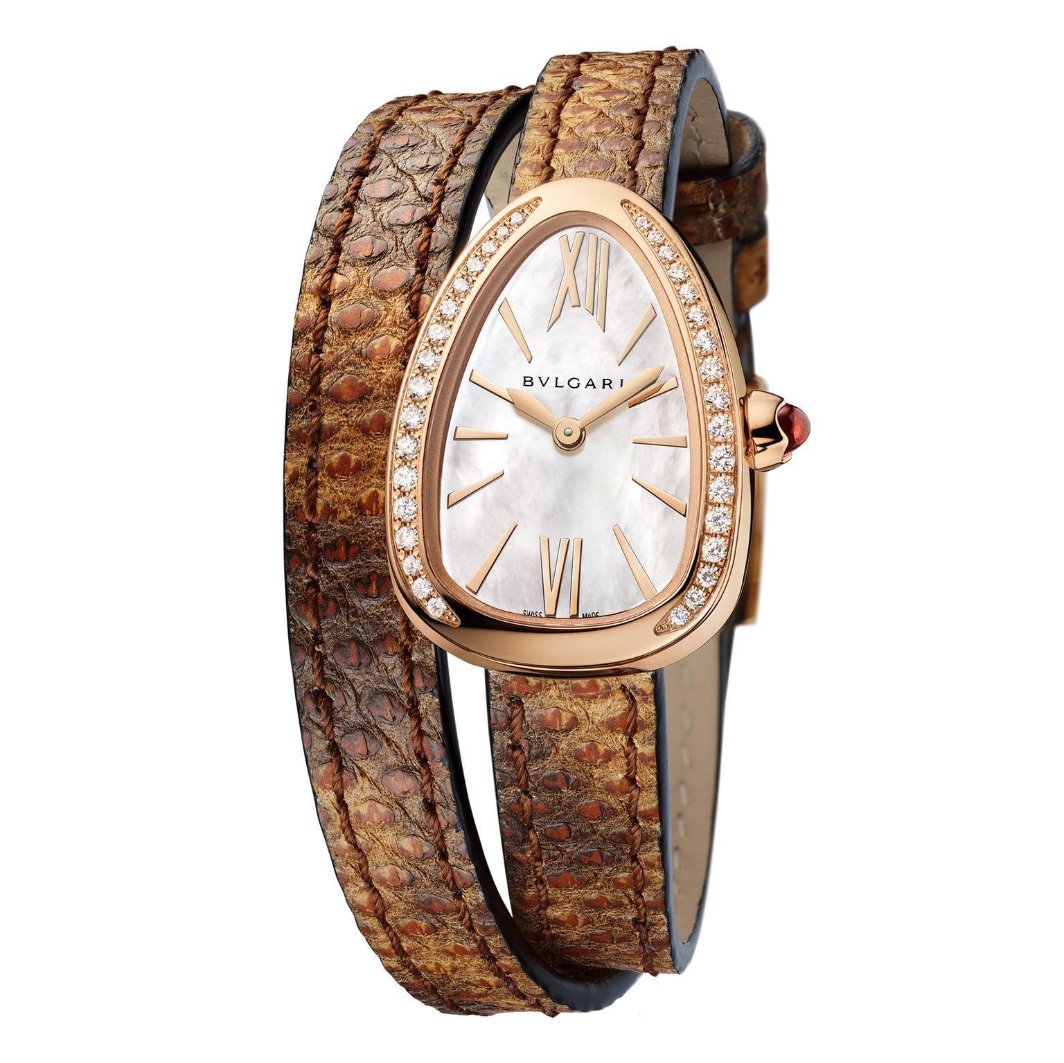 Bulgari Serpenti watch in rose gold with diamonds