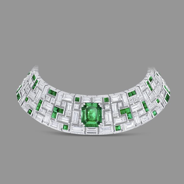 Mosaico emerald choker  by David Morris